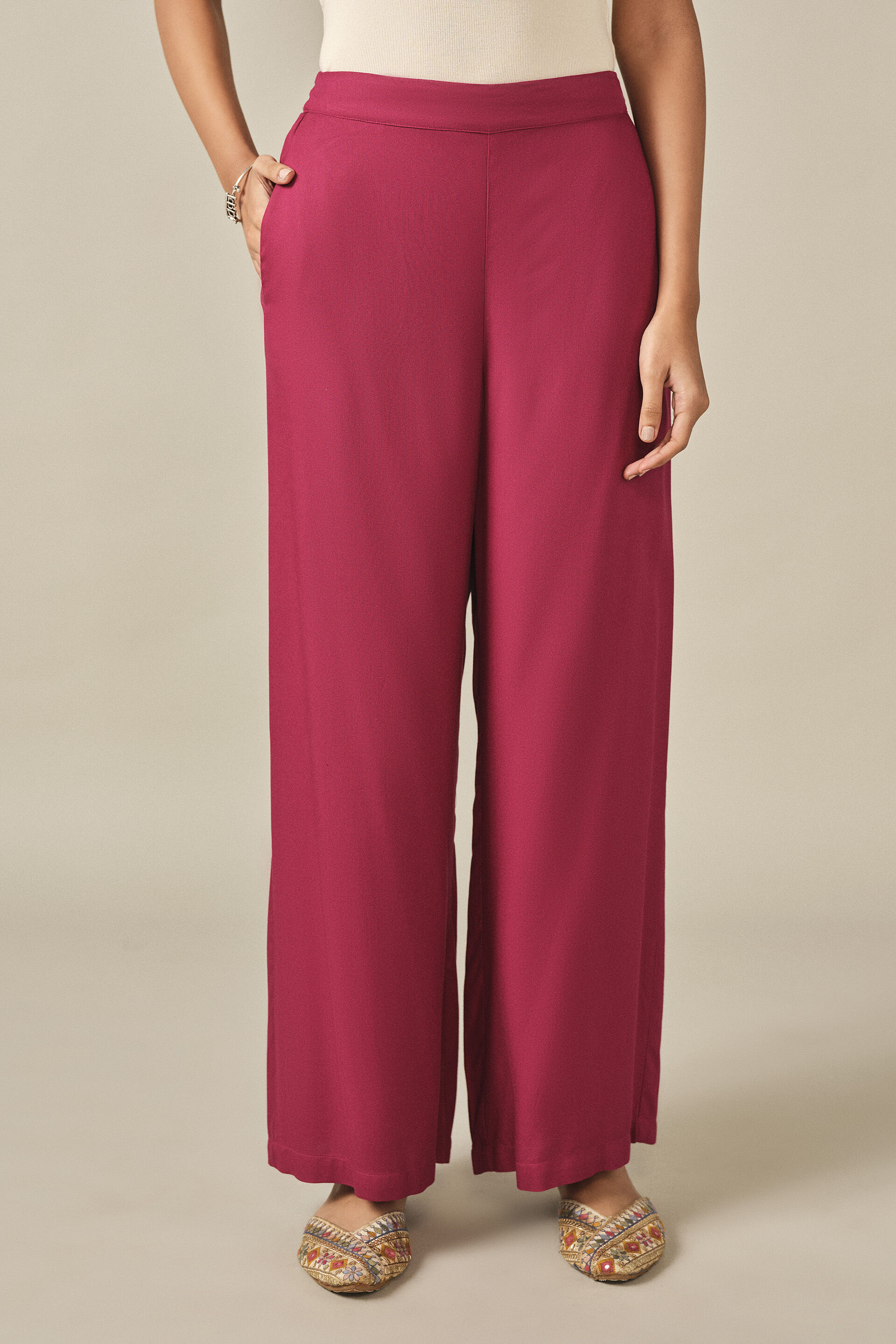 Flowy Pants in Wine
